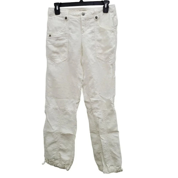 Athleta Pants - Athleta White 100% Linen Drawstring Leg Loose Relaxed Fit Casual Pants Size 2